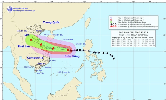 Bão số 13 rất nguy hiểm, quét dọc bờ biển các tỉnh từ Quảng Ngãi đến Nghệ An - Ảnh 1.