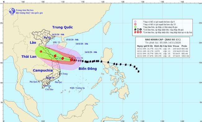 Bão số 13 mạnh lên, giật cấp 17 ở khu vực quần đảo Hoàng Sa - Ảnh 1.