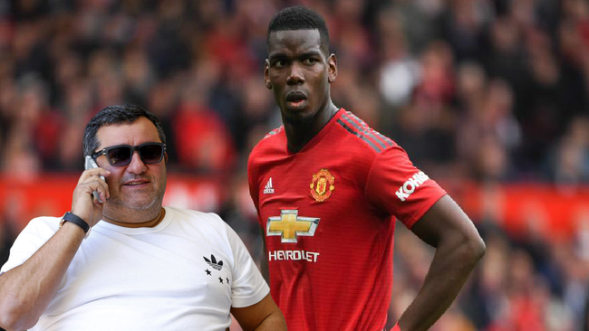 Pogba và người đại diện Raiola.