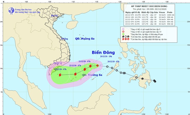 Cảnh báo: Vùng biển Bình Định đến Ninh Thuận có gió mạnh cấp 9, mạnh hơn áp thấp nhiệt đới trên Biển Đông - Ảnh 2.