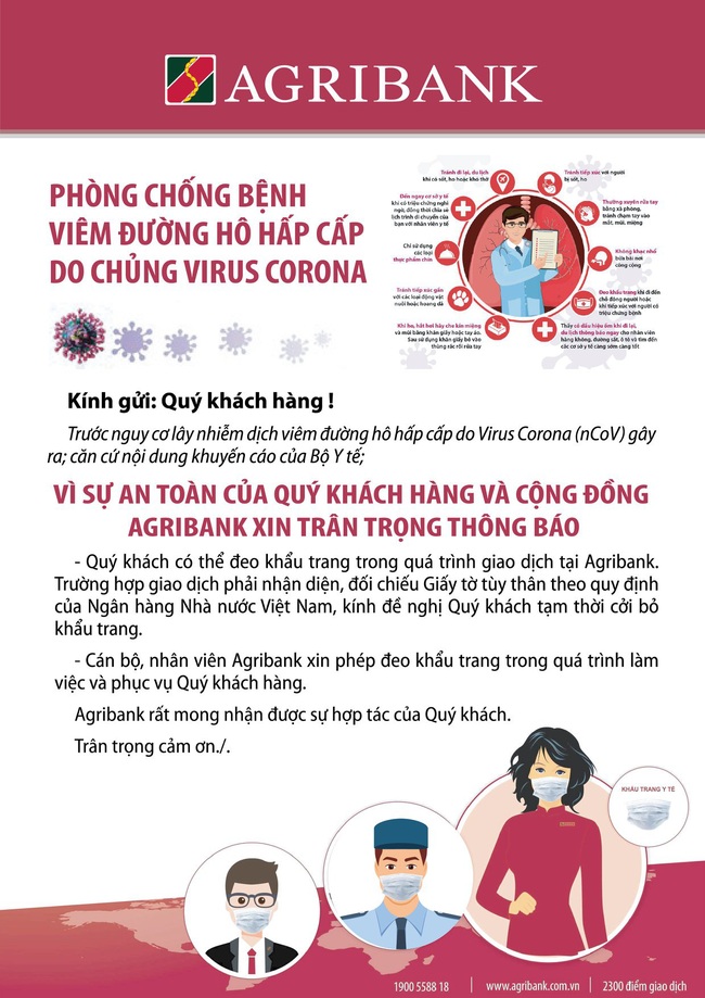 Agribank chung tay phòng ngừa nguy cơ lây lan virus Corona - Ảnh 1.