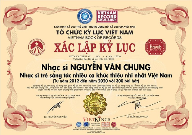 Nhạc sĩ Nguyễn Văn Chung lập kỷ lục sáng tác 300 bài hát thiếu nhi sau“Nhật ký của mẹ” nổi tiếng thế giới - Ảnh 2.