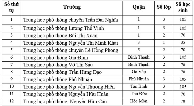 Chỉ tiêu lớp 10 các lớp chuyên và tích hợp tại TP.HCM - Ảnh 2.