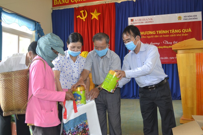 Hội Nông dân Lâm Đồng tặng quà cùng mắc ca giống cho người dân - Ảnh 1.