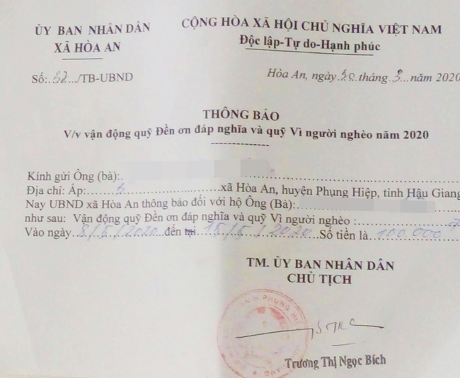 Hậu Giang: Kiểm tra việc hộ nghèo, cận nghèo phải đóng tiền cho quỹ vì người nghèo - Ảnh 1.