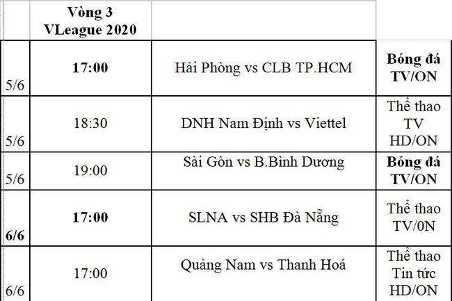 Lịch phát sóng trực tiếp vòng 3 V.League và vòng 1 Hạng nhất Quốc gia - Ảnh 2.