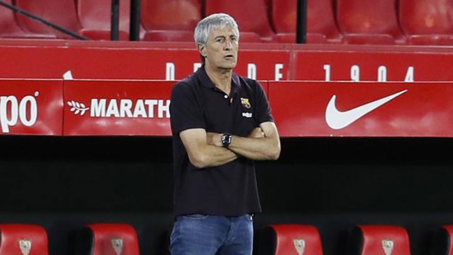 HLV Setien thất vọng vì Barcelona phải chia điểm trước Sevilla.