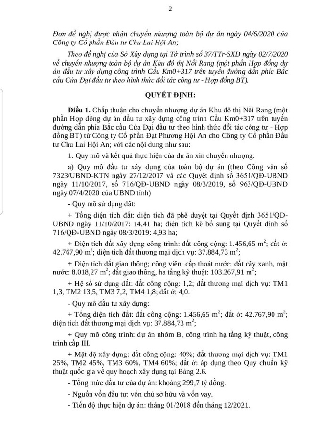 Công ty Cổ phần Đầu tư Chu Lai Hội An nhận chuyển nhượng dự án KĐT Nồi Rang - Ảnh 2.