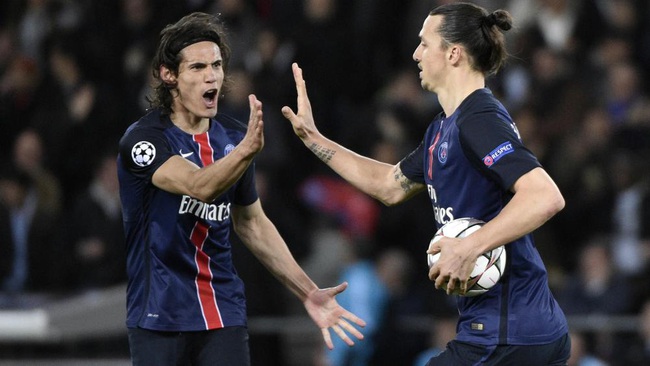 Ibrahimovic và Cavani từng là đồng đội ở PSG