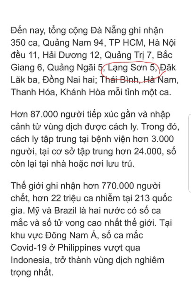 Bác bỏ thông tin 5 người nhiễm Covid-19 tại Lạng Sơn - Ảnh 1.