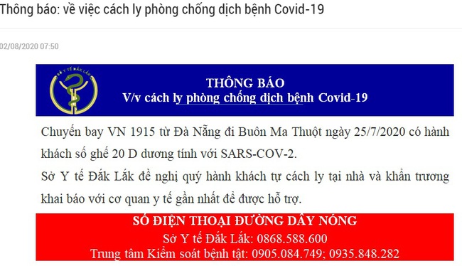 Một người đi trên chuyến bay VN 1915 Đà Nẵng đi TP.Buôn Ma Thuột dương tính với SARS-COV-2 - Ảnh 1.