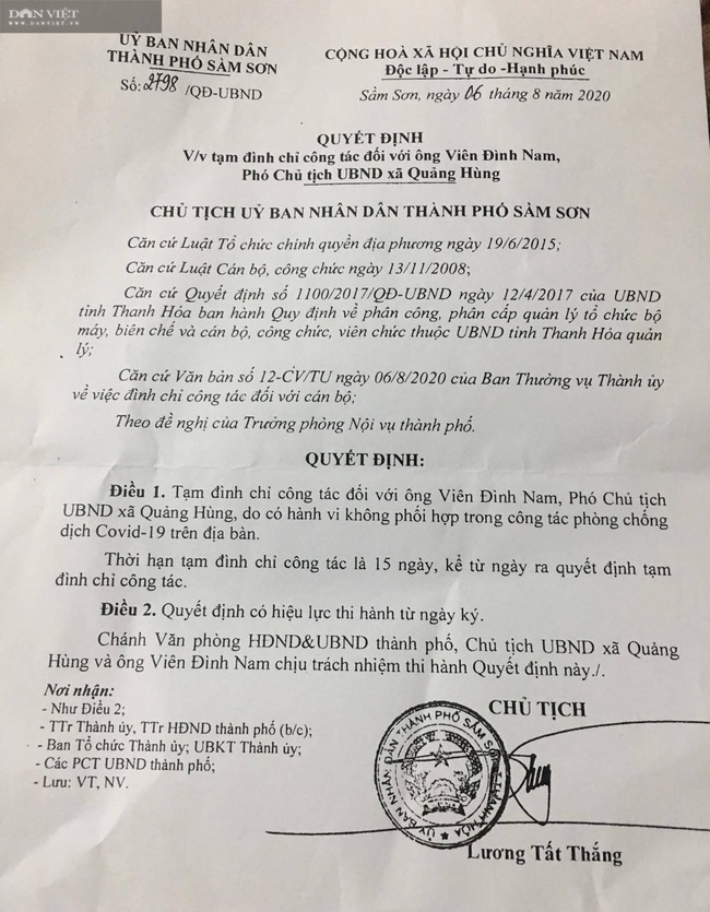 Phó Chủ tịch xã ở Thanh Hóa bị đình chỉ công tác do không phối hợp phòng chống dịch Covid-19 - Ảnh 5.