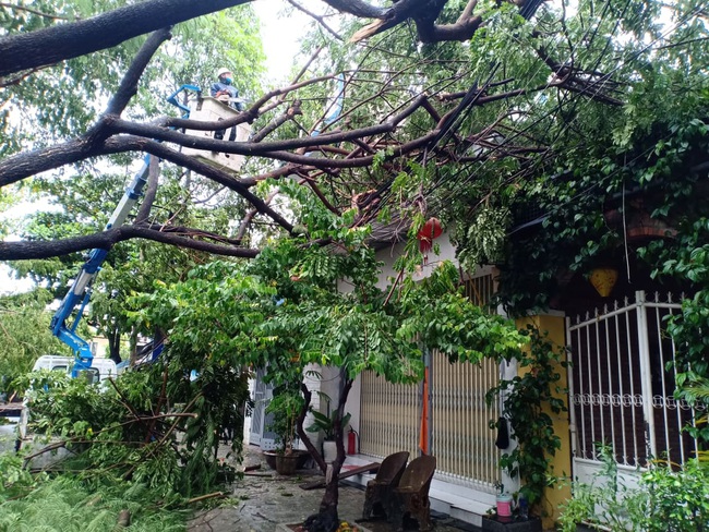 Đà Nẵng: Đường ngập, cây gãy cành đè nhà người dân do ảnh hưởng bão số 5 - Ảnh 7.