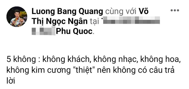 Cầu hôn Ngân 98 bất thành, Lương Bằng Quang công khai lý do bị từ chối, lý do vì món đồ giả? - Ảnh 1.