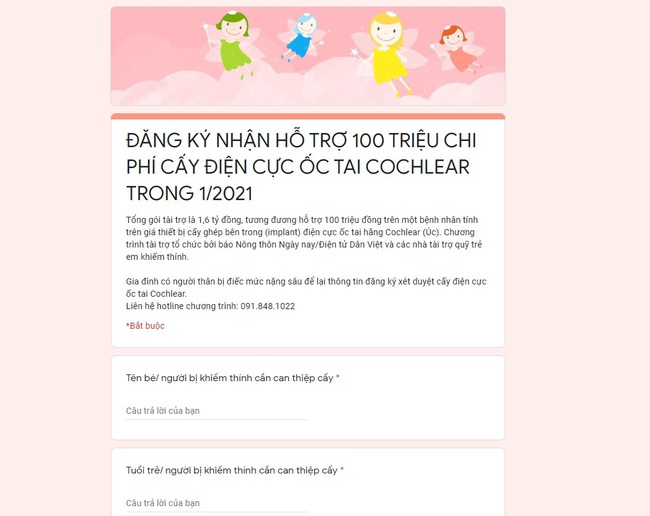 Hồ sơ đăng ký chương trình hỗ trợ cấy điện cực ốc tai COCHLEAR - Ảnh 1.