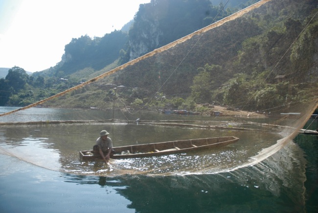 Điện Biên: Mưu sinh bằng nghề săn &quot;thủy quái&quot; trên sông Đà, từng bắt được 1 con 50kg sau 3 tiếng &quot;vật lộn&quot; - Ảnh 1.