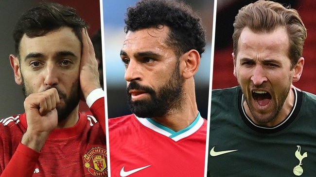 Fernandes, Salah, Kane tranh Vua phá lưới Premier League.