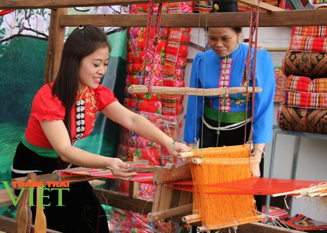 Sơn La: Độc đáo nghề dệt vải thổ cẩm truyền thống của người Thái - Ảnh 2.