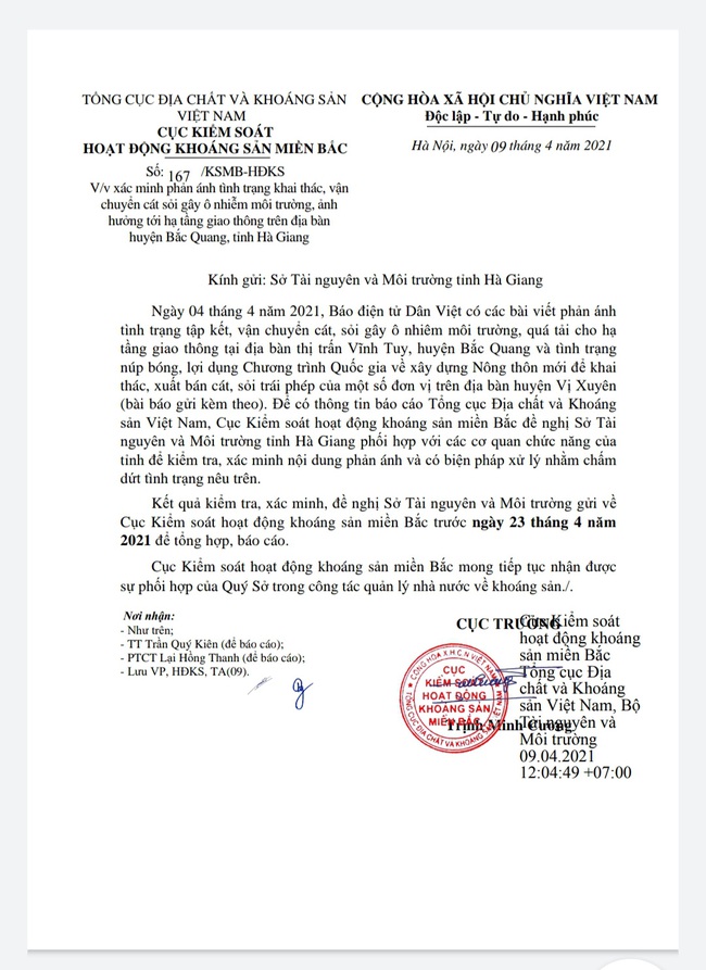 Cục KSHĐKS miền Bắc đề nghị Tuyên Quang và Hà Giang kiểm tra, xử lý thông tin Dân Việt phản ánh - Ảnh 4.