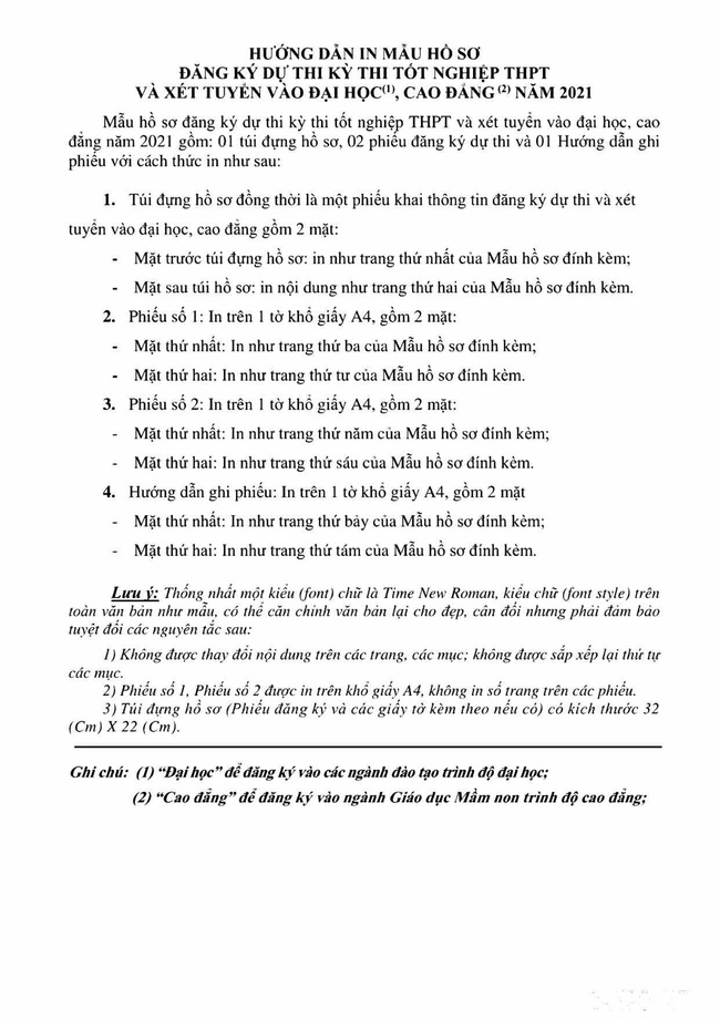 Mới: Bộ GD-ĐT công bố mẫu phiếu đăng ký dự thi tốt nghiệp THPT 2021 - Ảnh 2.