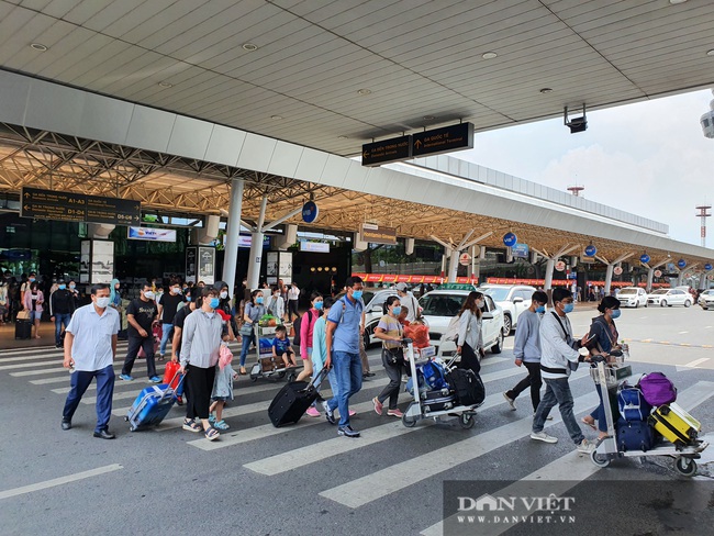 Ô tô nối đuôi, khách kéo hành lý ra khỏi sân bay Tân Sơn Nhất sau lễ - Ảnh 3.