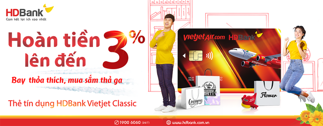 Nhận vô số ưu đãi mỗi ngày khi thanh toán bằng thẻ đồng thương hiệu HDBank Vietjet Classic - Ảnh 1.