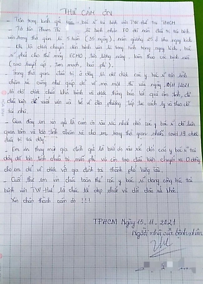 Lá thư xúc động của bệnh nhân Covid-19 nguy kịch được cứu sống - Ảnh 3.