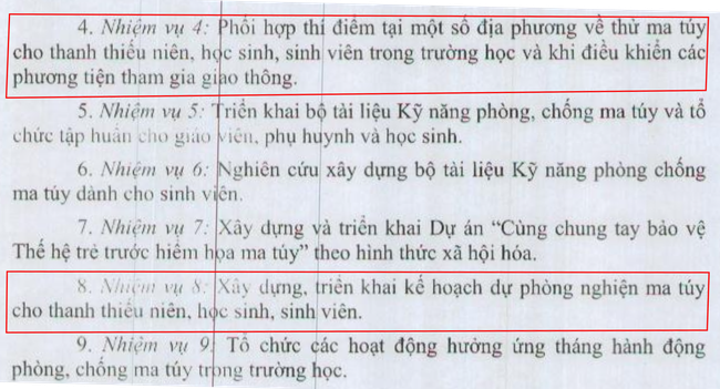 Bộ GD-ĐT ra văn bản gây &quot;sốc&quot; phối hợp thí điểm thử ma túy cho học sinh, sinh viên  - Ảnh 1.