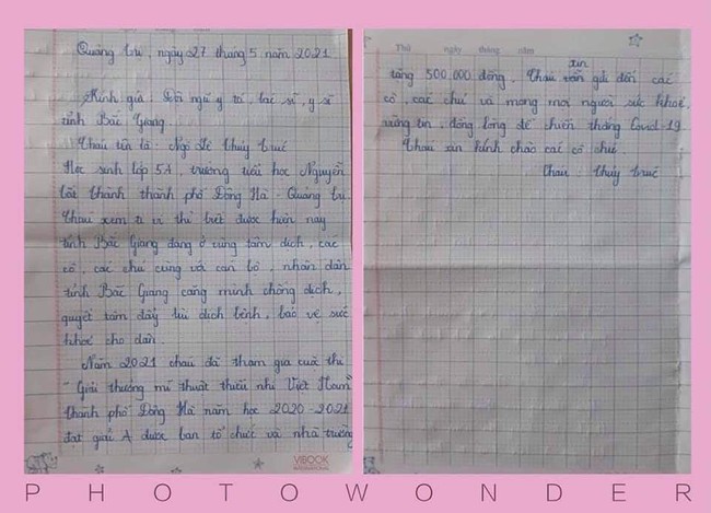 Quảng Trị: Nữ sinh lớp 5 dùng toàn bộ phần thưởng ủng hộ y, bác sĩ ở Bắc Giang - Ảnh 2.