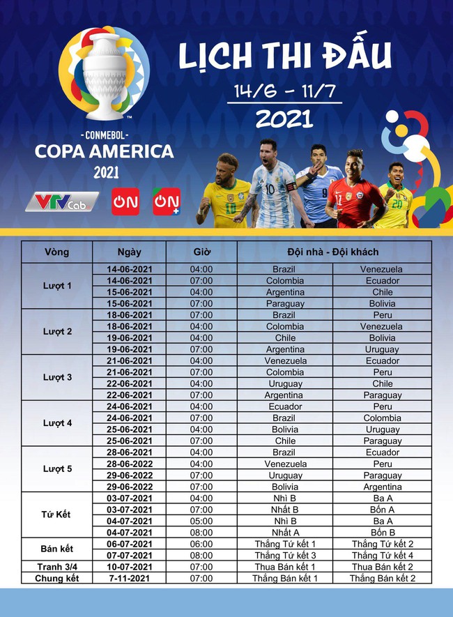 Xem trực tiếp Copa America 2021 trọn vẹn trên VTVcab - Ảnh 2.