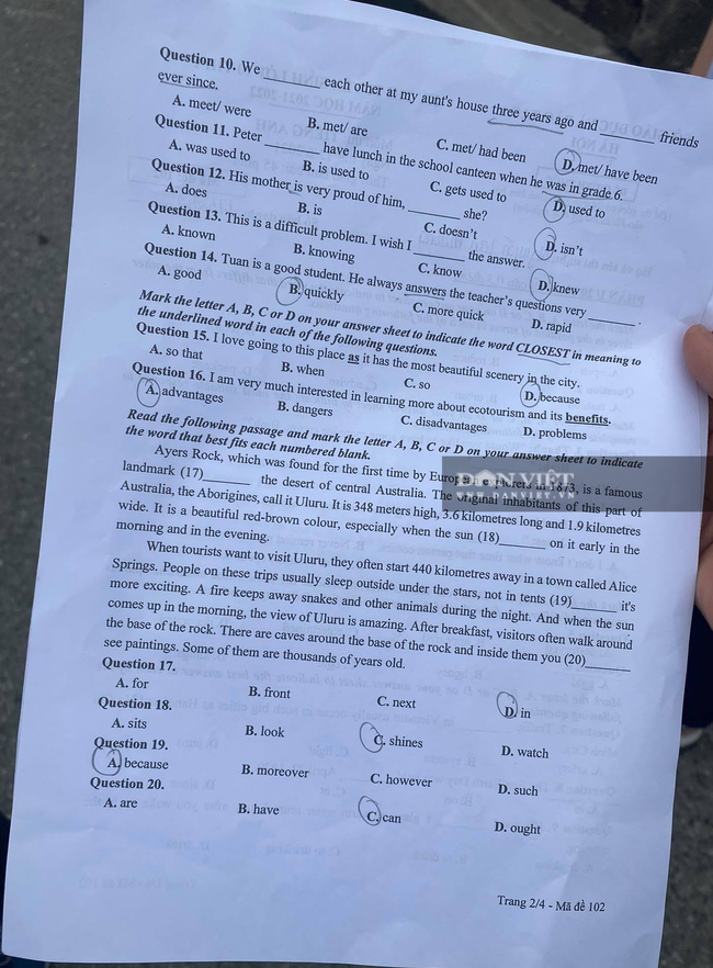 Đề thi môn tiếng Anh vào lớp 10: Có thí sinh chỉ làm trong gần 20 phút, tự tin đạt 9-10 điểm - Ảnh 2.