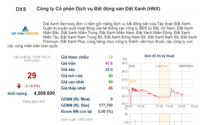 Cổ phiếu DXS của Đất Xanh Services giảm sâu ngày chào sàn, nhà đầu tư nói &quot;mát&quot; về đồ thị giao dịch - Ảnh 2.