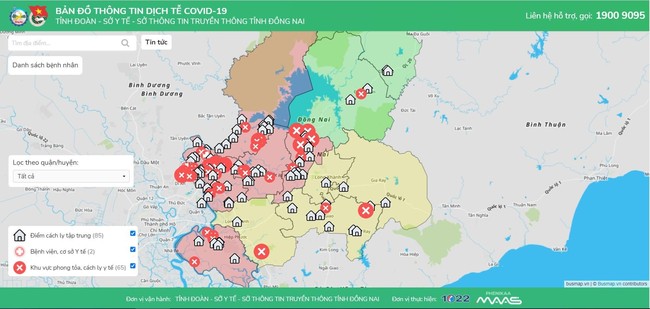 Đồng Nai: Ra mắt bản đồ thông tin dịch tễ bệnh nhân Covid-19 - Ảnh 1.