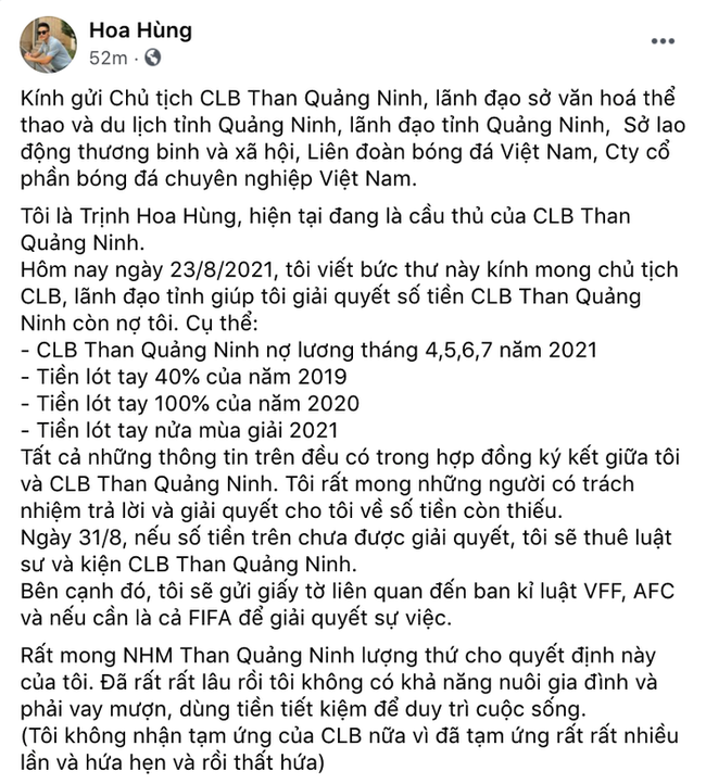 Bị nợ 40 tỷ đồng, cầu thủ Than Quảng Ninh… đâm đơn kiện? - Ảnh 2.