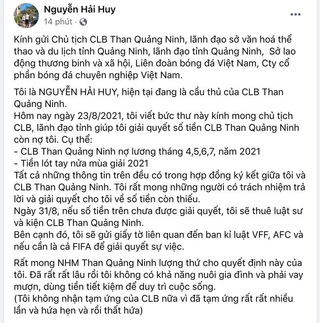 Bị nợ 40 tỷ đồng, cầu thủ Than Quảng Ninh… đâm đơn kiện? - Ảnh 3.