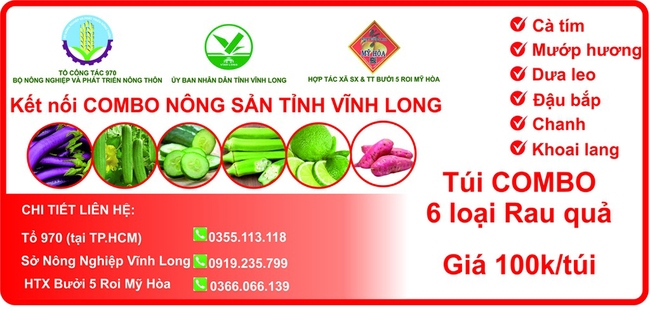 Gói combo nông sản tỉnh Vĩnh Long. Ảnh: Tổ công tác 970