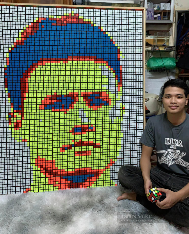 Chàng shipper Hà Nội có tài ghép hàng trăm khối rubik tạo thành tranh siêu đẹp - Ảnh 5.