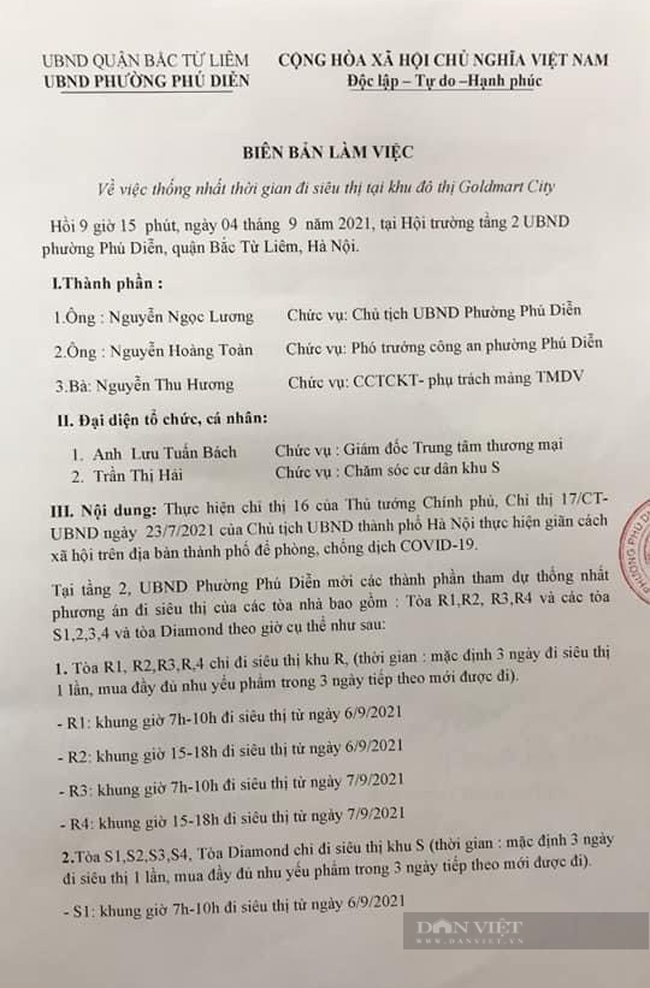 Hà Nội: Phường Phú Diễn tự &quot;chỉ định&quot; 4 ngày mới được đi siêu thị 1 lần, hàng nghìn cư dân bức xúc - Ảnh 2.