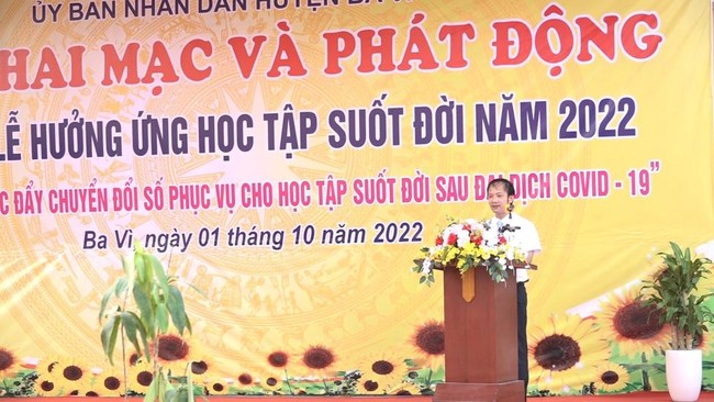 Ba Vì: Khai mạc Tuần lễ hưởng ứng học tập suốt đời năm 2022 - Ảnh 1.