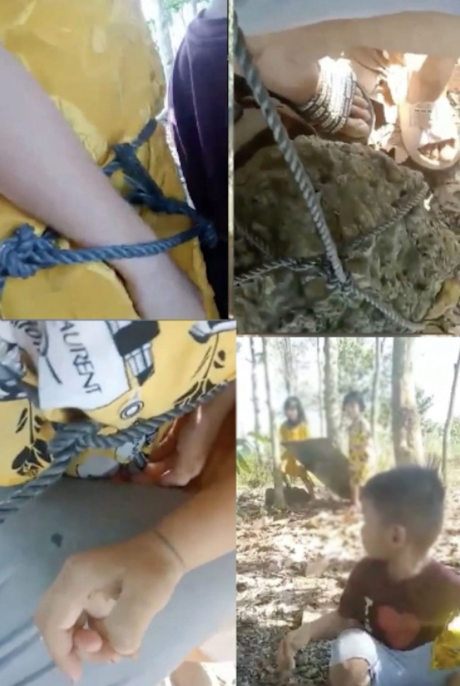 Tây Ninh: Xôn xao clip trói 3 ruột vào tảng đá, quay clip gửi video &quot;dọa vợ&quot; - Ảnh 1.
