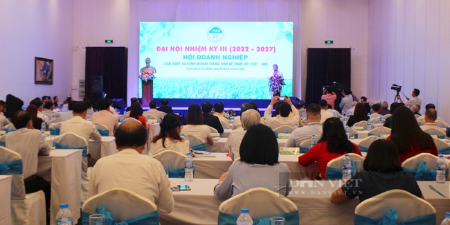 Đại hội nhiệm  kỳ III (2022-2027) Hội Doanh nghiệp sản xuất kinh doanh thuốc bảo vệ thực vật Việt Nam, tổ chức tại TP.HCM ngày 26/10. Ảnh: Trần Khánh