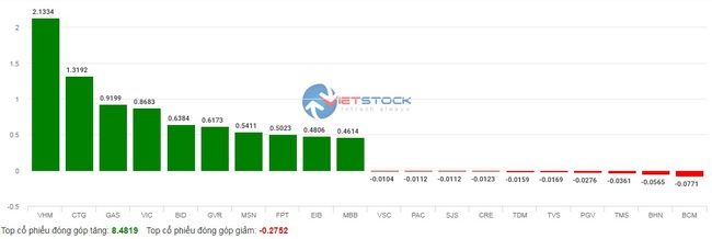 Sắc xanh lan tỏa, VN-Index tiến sát mốc 1.100 điểm - Ảnh 2.