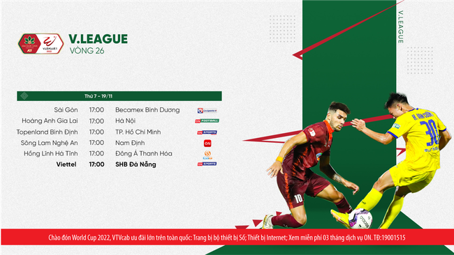 Lịch phát sóng trực tiếp vòng 26 V.League 2022: Cơ hội cuối cho Sài Gòn FC - Ảnh 3.