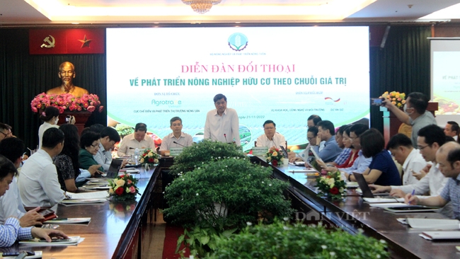Thứ trưởng Bộ NNPTNT Trần Thanh Nam chủ trì Diễn đàn Đối thoại về phát triển nông nghiệp hữu cơ theo chuỗi giá trị, tổ chức tại TP.HCM ngày 21/11. Ảnh: Trần Khánh