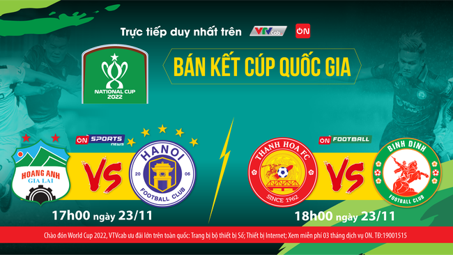 Lịch phát sóng trực tiếp bán kết Cúp Quốc gia 2022: Đại chiến HAGL vs Hà Nội FC - Ảnh 1.