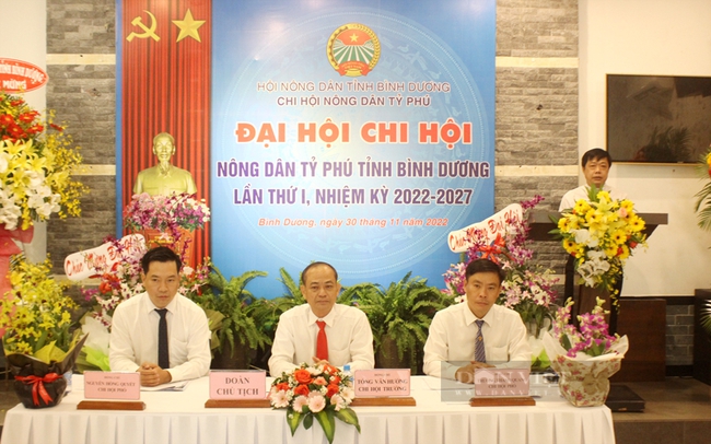 Đại hội Chi Hội Nông dân Tỷ phú tỉnh Bình Dương lần thứ I, nhiệm kỳ 2022-2027, tổ chức ngày 30/11 tại Bình Dương. Ảnh: Nguyên Vỹ