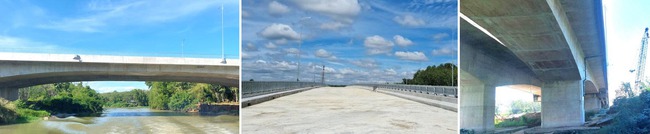 Cận cảnh công trình cầu nối 2 tỉnh Bình Dương – Tây Ninh. Ảnh T.L