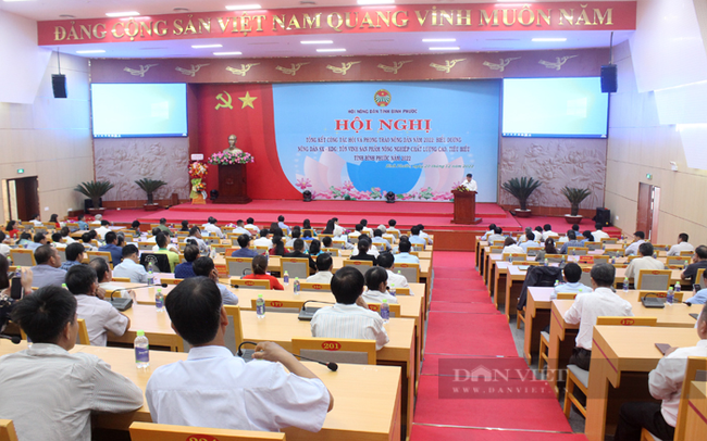 Hội Nông dân tỉnh Binh Phước tổ chức Hội nghị tổng kết công tác Hội và phong trào nông dân năm 2022, biểu dương nông dân sản xuất kinh doanh giỏi. Ảnh: Nguyên Vỹ