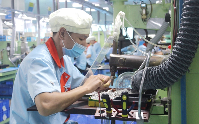 Sản xuất hàng hóa xuất khẩu tại Công ty TNHH Kyokuto Việt Nam ở Khu công nghiệp Nhơn Trạch 3, Đồng Nai. Ảnh: T.L