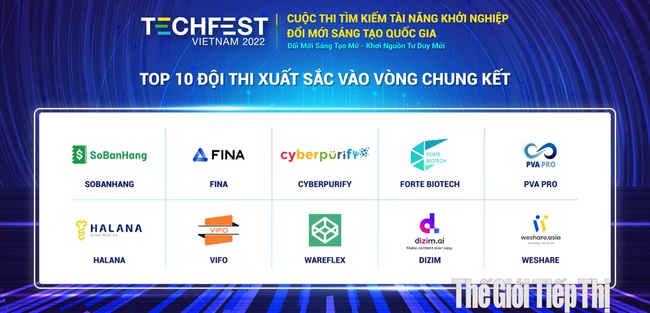 Vòng Chung kết Cuộc thi Techfest Việt Nam 2022 có 10 doanh nghiệp tranh tài. Ảnh: T.L